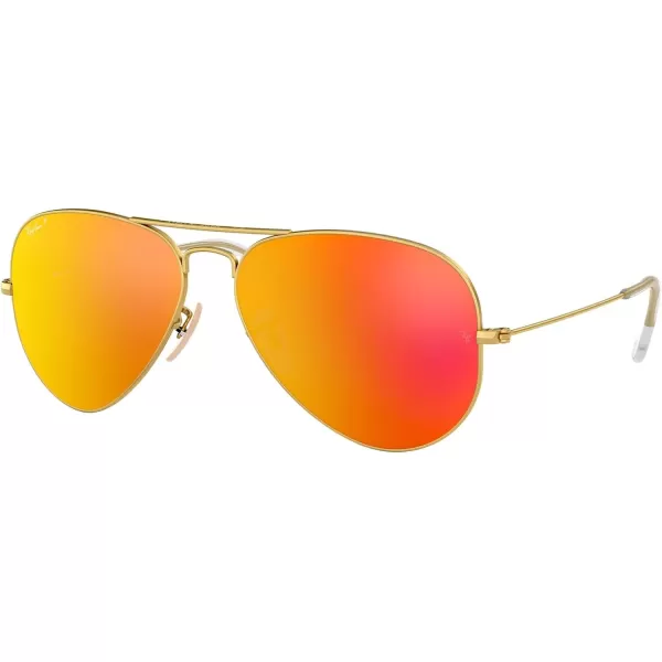 RayBan Rb3025 Classic Polarized Aviator SunglassesMatte GoldPolarized Brown Mirrored Red