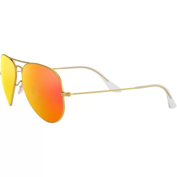 RayBan Rb3025 Classic Polarized Aviator SunglassesMatte GoldPolarized Brown Mirrored Red