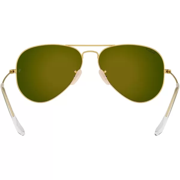 RayBan Rb3025 Classic Polarized Aviator SunglassesMatte GoldPolarized Brown Mirrored Red