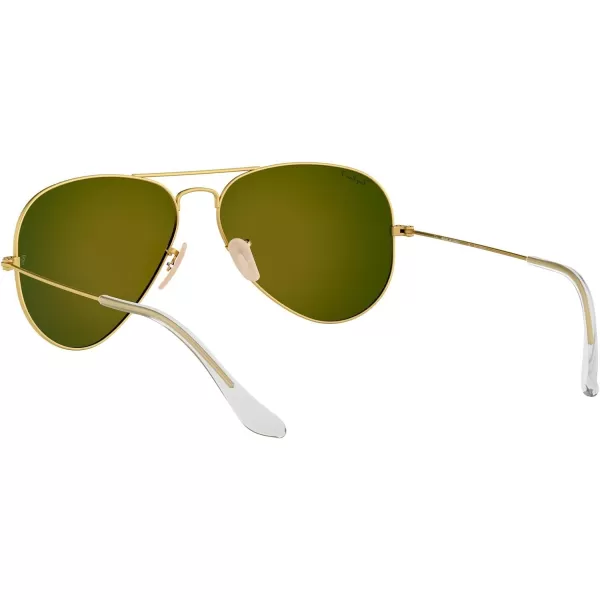 RayBan Rb3025 Classic Polarized Aviator SunglassesMatte GoldPolarized Brown Mirrored Red