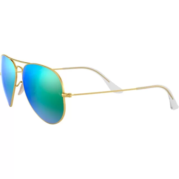 RayBan Rb3025 Classic Polarized Aviator SunglassesMatte GoldPolarized Green Mirror