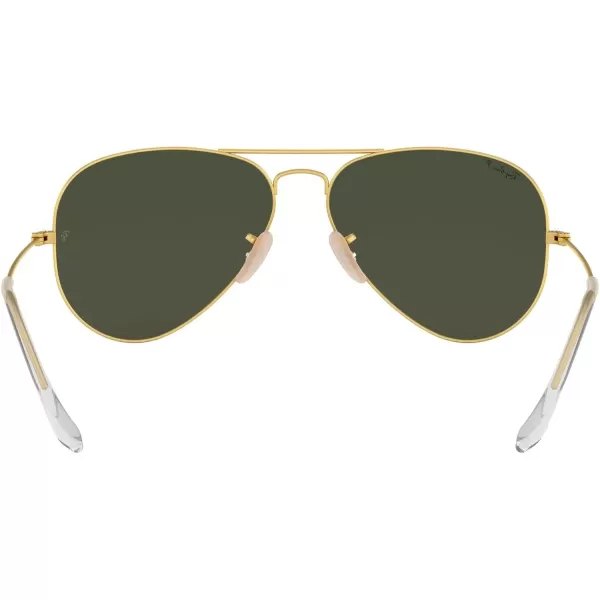 RayBan Rb3025 Classic Polarized Aviator SunglassesMatte GoldPolarized Green Mirror