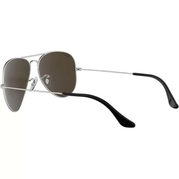 RayBan Rb3025 Classic Polarized Aviator SunglassesMatte SilverPolarized Dark Grey Mirror