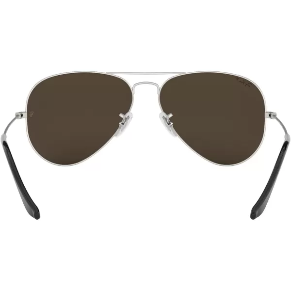 RayBan Rb3025 Classic Polarized Aviator SunglassesMatte SilverPolarized Dark Grey Mirror