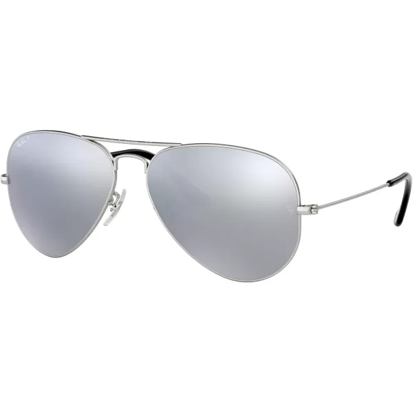 RayBan Rb3025 Classic Polarized Aviator SunglassesMatte SilverPolarized Dark Grey Mirror