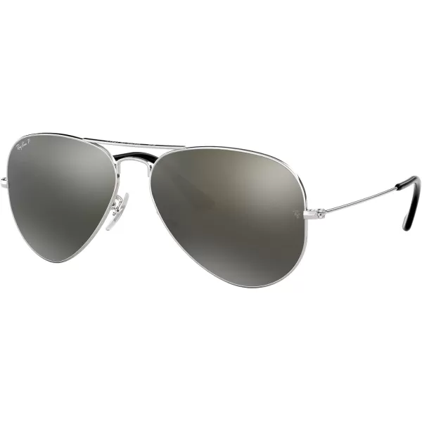RayBan Rb3025 Classic Polarized Aviator SunglassesSilverPolarized Grey Mirrored Silver