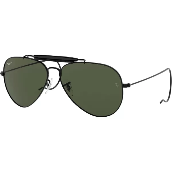 RayBan Rb3030 Outdoorsman I Aviator SunglassesBlackG15 Green