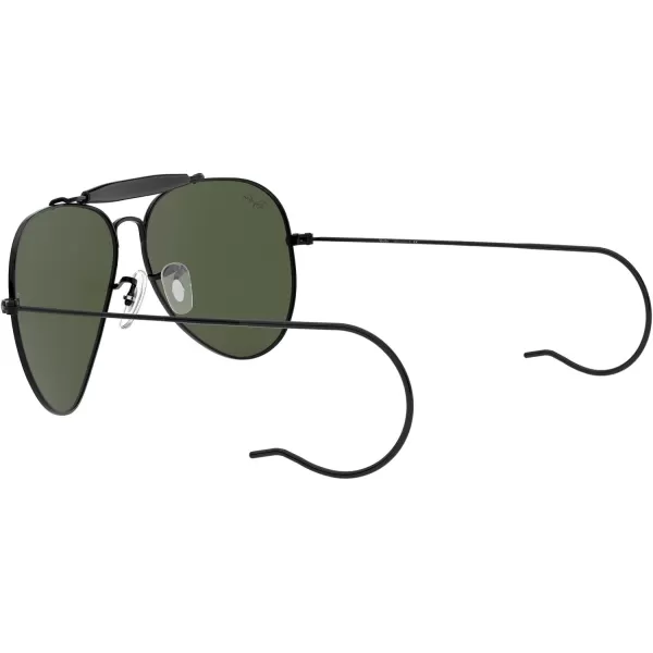 RayBan Rb3030 Outdoorsman I Aviator SunglassesBlackG15 Green