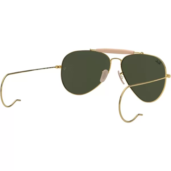 RayBan Rb3030 Outdoorsman I Aviator SunglassesPolished GoldG15 Green