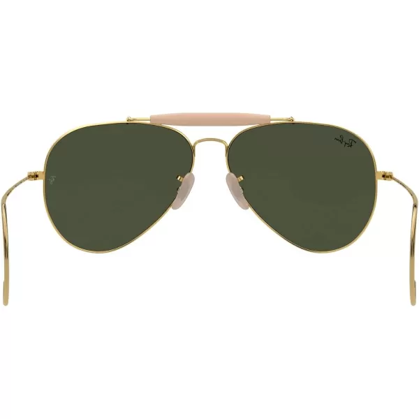 RayBan Rb3030 Outdoorsman I Aviator SunglassesPolished GoldG15 Green