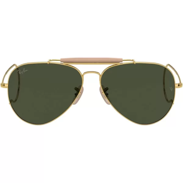 RayBan Rb3030 Outdoorsman I Aviator SunglassesPolished GoldG15 Green