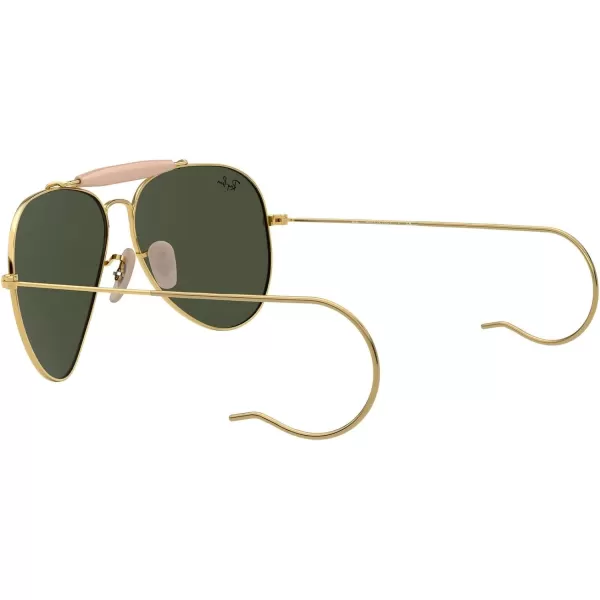 RayBan Rb3030 Outdoorsman I Aviator SunglassesPolished GoldG15 Green