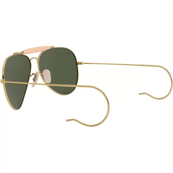 RayBan Rb3030 Outdoorsman I Aviator SunglassesShiny GoldG15 Green