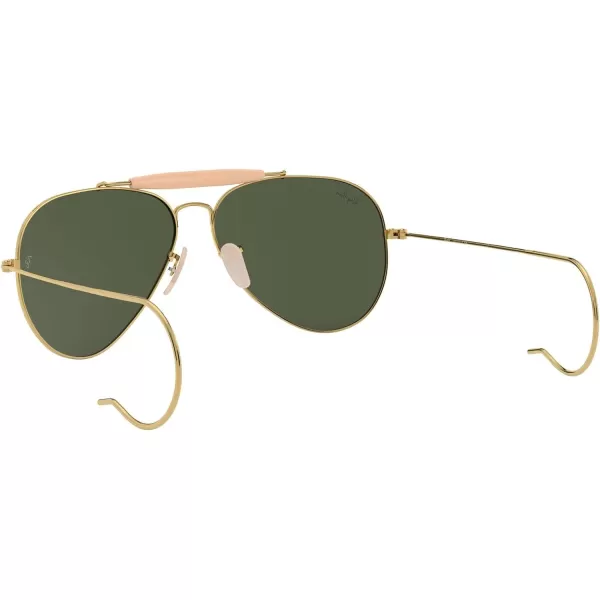 RayBan Rb3030 Outdoorsman I Aviator SunglassesShiny GoldG15 Green