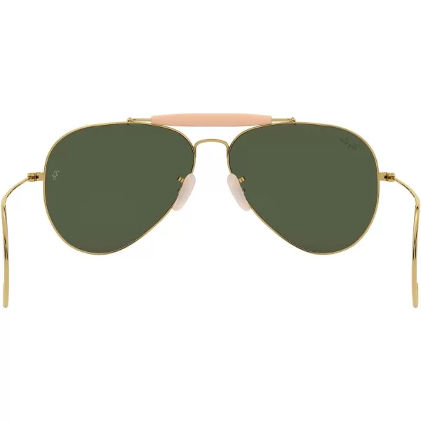 RayBan Rb3030 Outdoorsman I Aviator SunglassesShiny GoldG15 Green