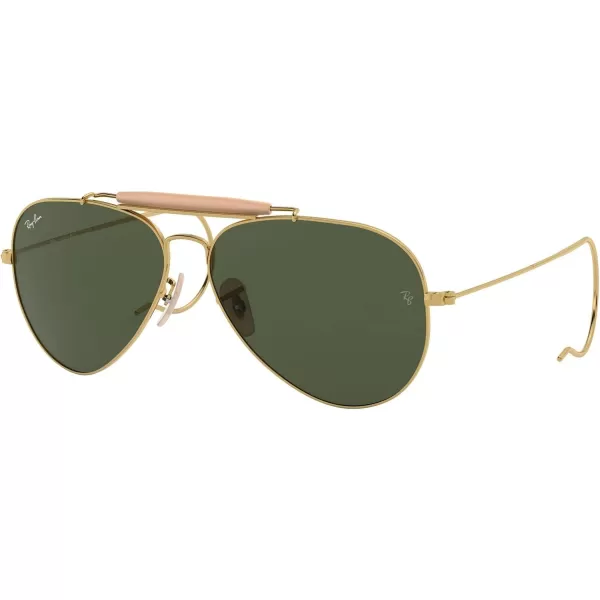 RayBan Rb3030 Outdoorsman I Aviator SunglassesShiny GoldG15 Green