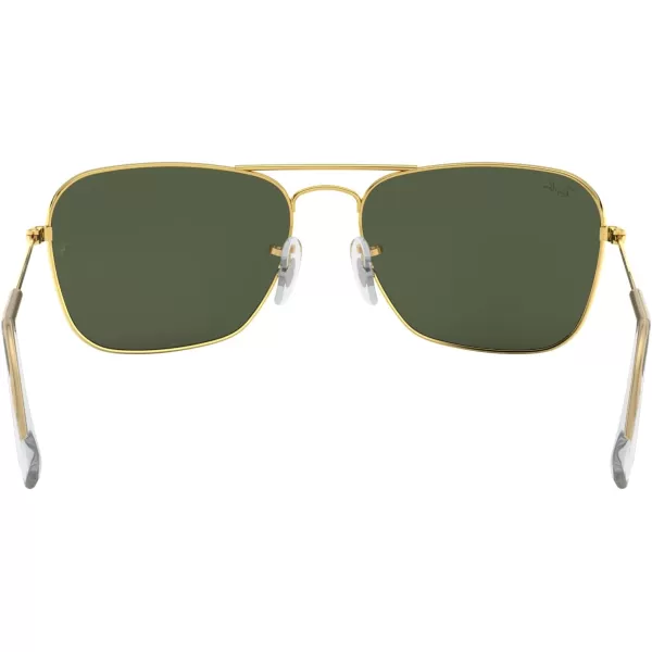 RayBan Rb3136 Caravan Square SunglassesGoldG15 Green