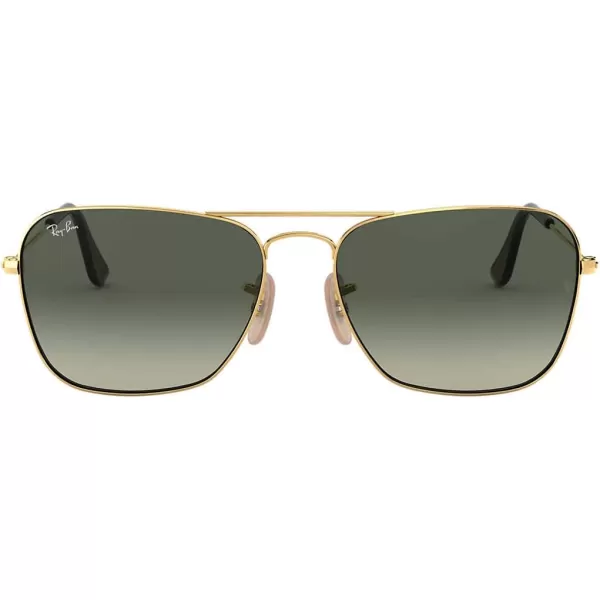 RayBan Rb3136 Caravan Square SunglassesGoldLight Grey Gradient Dark Grey