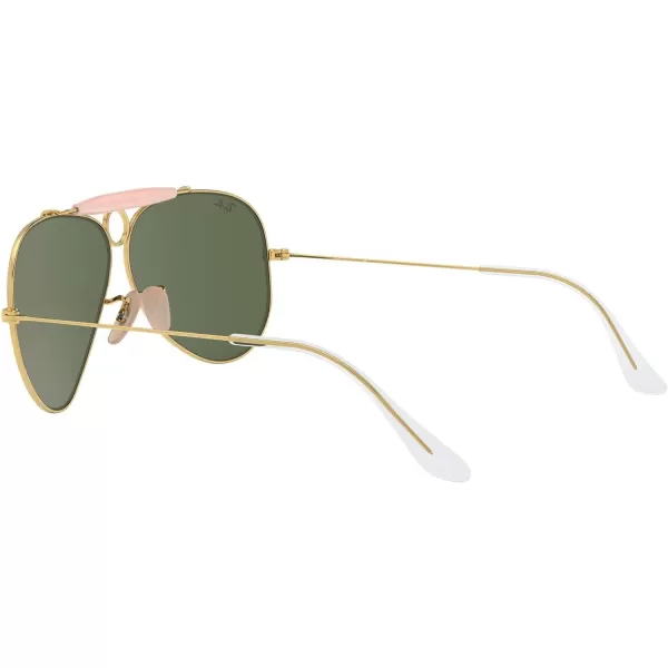 RayBan Rb3138 Shooter Aviator SunglassesGold BlushG15 Green