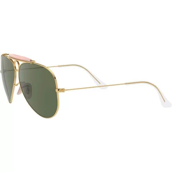 RayBan Rb3138 Shooter Aviator SunglassesGold BlushG15 Green