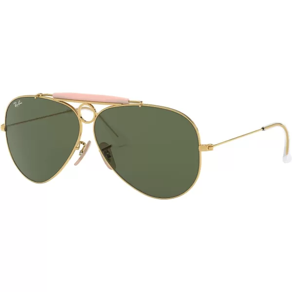 RayBan Rb3138 Shooter Aviator SunglassesGold BlushG15 Green