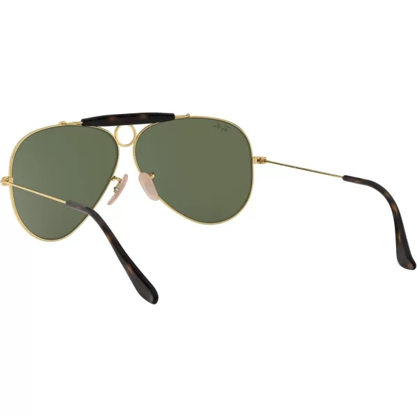 RayBan Rb3138 Shooter Aviator SunglassesGold HavanaG15 Green