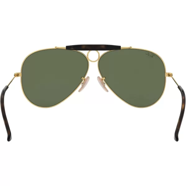 RayBan Rb3138 Shooter Aviator SunglassesGold HavanaG15 Green