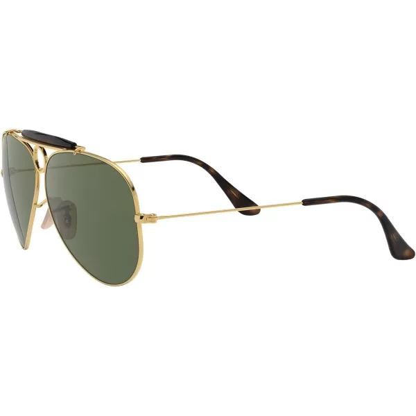 RayBan Rb3138 Shooter Aviator SunglassesGold HavanaG15 Green