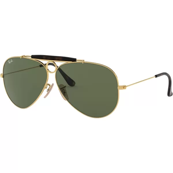 RayBan Rb3138 Shooter Aviator SunglassesGold HavanaG15 Green