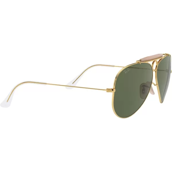 RayBan Rb3138 Shooter Aviator SunglassesGold NudeG15 Green