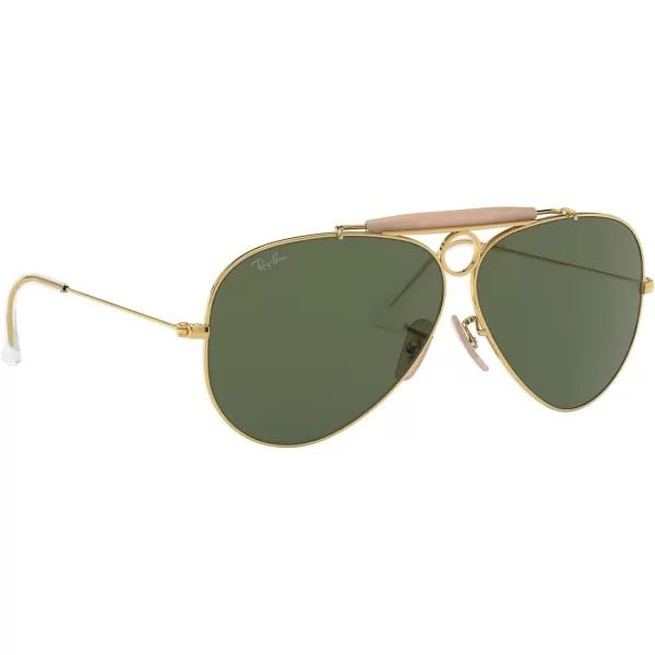 RayBan Rb3138 Shooter Aviator SunglassesGold NudeG15 Green