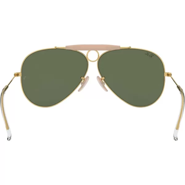 RayBan Rb3138 Shooter Aviator SunglassesGold NudeG15 Green