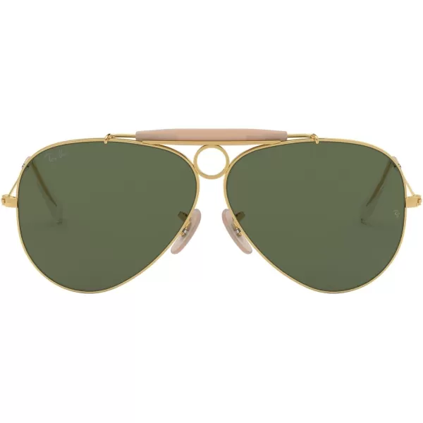 RayBan Rb3138 Shooter Aviator SunglassesGold NudeG15 Green