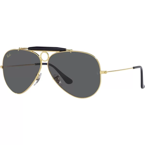 RayBan Rb3138 Shooter Aviator SunglassesLegend GoldDark Grey