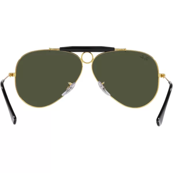 RayBan Rb3138 Shooter Aviator SunglassesLegend GoldGreen