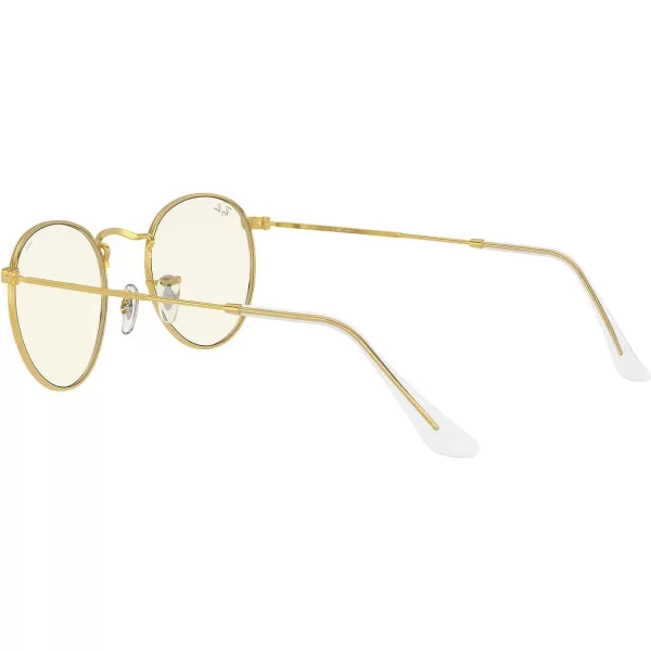 RayBan Rb3447 Round Metal Photochromic Blue Light Filtering GlassesLegend GoldClear to Grey Photochromic Blue Light Filtering