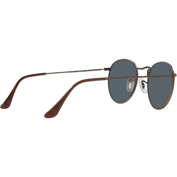 RayBan Rb3447 Round Metal SunglassesAntique CopperBlue