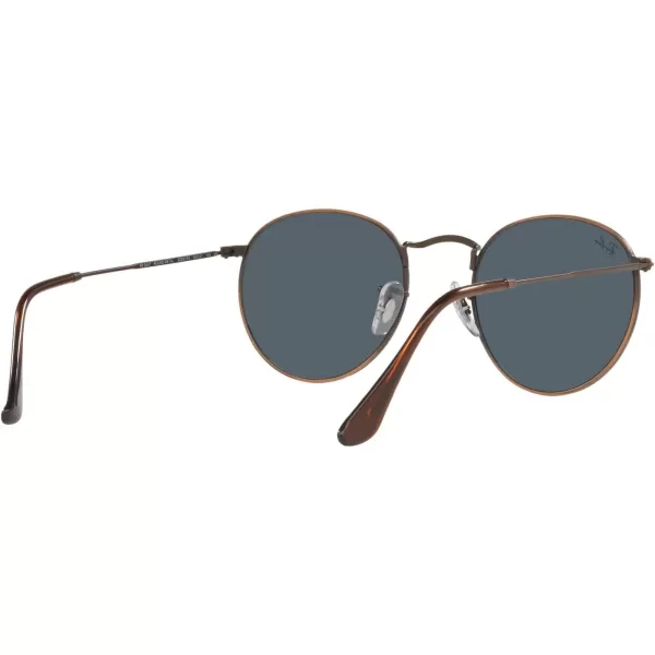 RayBan Rb3447 Round Metal SunglassesAntique CopperBlue