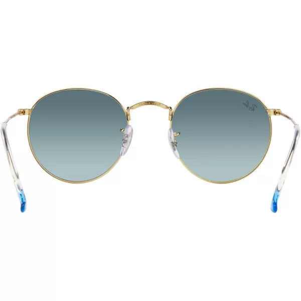 RayBan Rb3447 Round Metal SunglassesGoldBlue Gradient Grey