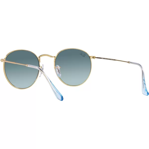 RayBan Rb3447 Round Metal SunglassesGoldBlue Gradient Grey