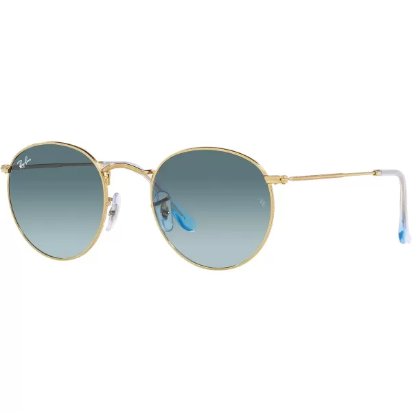 RayBan Rb3447 Round Metal SunglassesGoldBlue Gradient Grey