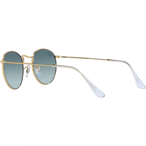 RayBan Rb3447 Round Metal SunglassesGoldBlue Gradient Grey