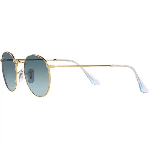 RayBan Rb3447 Round Metal SunglassesGoldBlue Gradient Grey