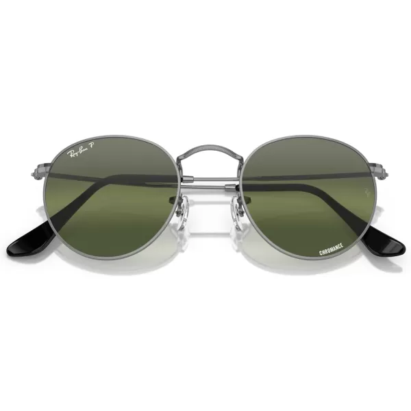 RayBan Rb3447 Round Metal SunglassesGunmetalClear Gradient Dark Green Polarized