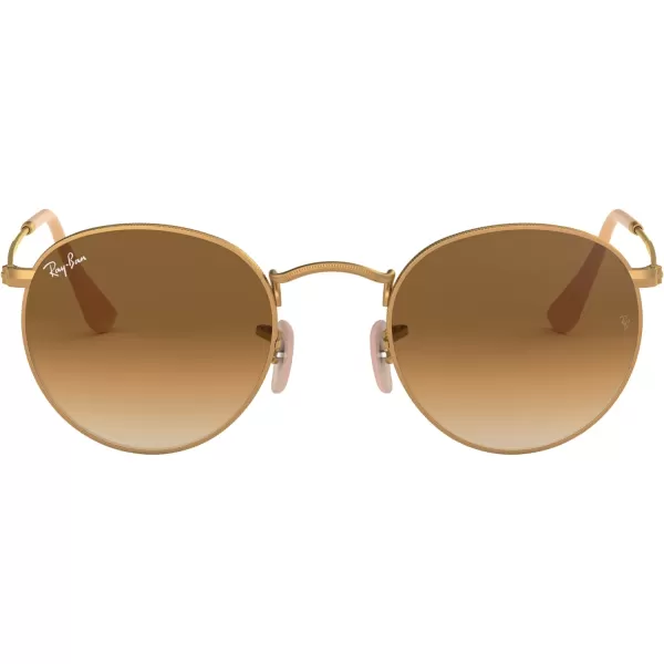 RayBan Rb3447 Round Metal SunglassesMatte GoldClear Gradient Brown