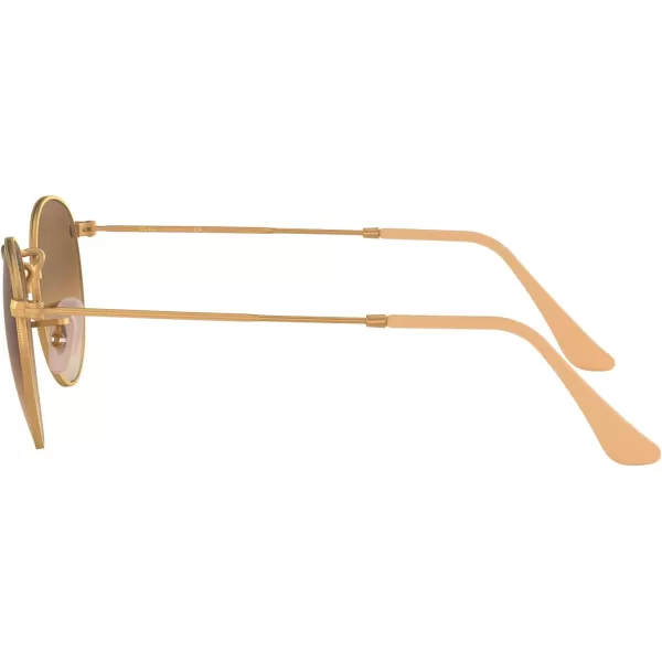 RayBan Rb3447 Round Metal SunglassesMatte GoldClear Gradient Brown