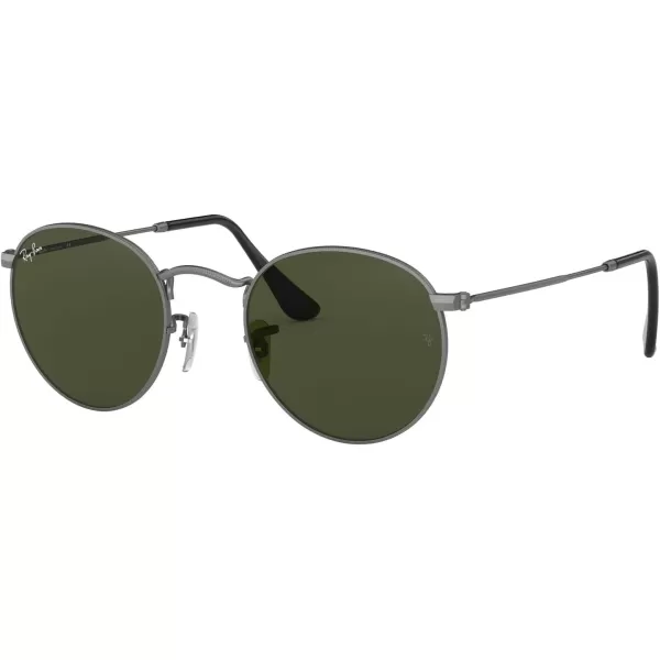 RayBan Rb3447 Round Metal SunglassesMatte GunmetalG15 Green