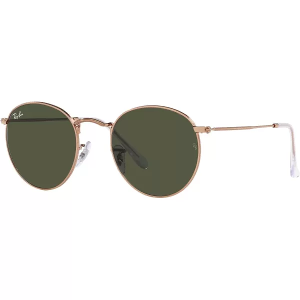 RayBan Rb3447 Round Metal SunglassesRose GoldGreen