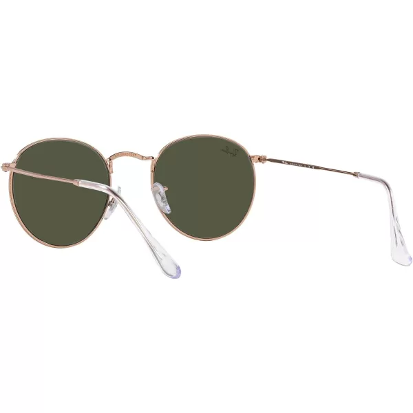 RayBan Rb3447 Round Metal SunglassesRose GoldGreen