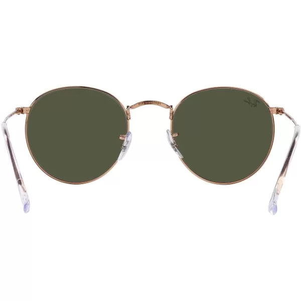 RayBan Rb3447 Round Metal SunglassesRose GoldGreen